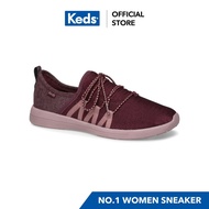 KEDS WF61606 STUDIO LIVELY SHIMMER MESH/BURGUNDY/5 Women's red lace-up sneakers strong