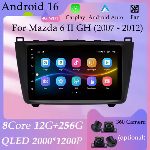 CarPlay Android for Mazda 6 ll GH 2007 - 2012 Car Radio Video Multimedia Player Split Screen GPS Nav