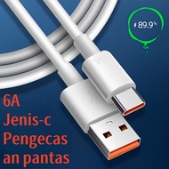 6a 66W TYPE-C Flash Charge Orange Rubber Core 66W Charging Cable Suitable for Huawei LeTV 6A Super F