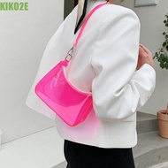 KIKO2E PVC Transparent Shoulder Bag, Jelly Color Clear Crossbody Bag, Simple Transparent Square Kore