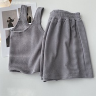 [LININ] Loose Casual Suit Women Summer New Style Vest Shorts Two-Piece Loungewear