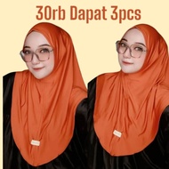 (3ORB 3PCS) HIJAB BERGO NON PET JERSEY SIZE M BY NAFFA HIJAB