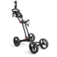 Professional Light Weight Folding Golf Trolley 4-Wheel Push Cart with Modern Mounts for Golfers