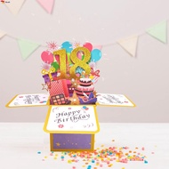 Happy 18th 3D Greeting Card Happy Birthday Card Pop Up Birthday Card for Girl Boy Son Daughter Nephe