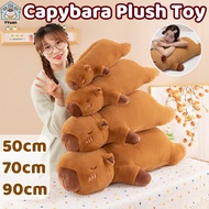 50/70/90cm Capybara Plush Toy Cartoon Stuffed Long Pillow Lying Style Capybara Doll Birthday