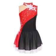 Child Girls Rhinestone Ballet Gymnastics Leotard Dress Ballroom Training Dance Costume Figure Ice Sk