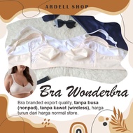 Wonderbra Lace Plain Wireless Bra BIG Size 44C 46C 46D 46E Underwire - LPP