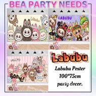 Labubu Poster 100*75cm Children Birthday Party Decoration