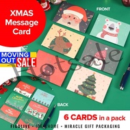 【hot sale】 ▬┇♀ B22 6 pcs Mini Christmas Greeting Cards Cute Handy Message Card for Gift Box Merry Christmas Greeting