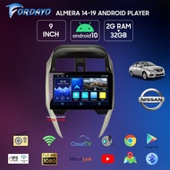 Fordayo Nissan almera 2014 - 2019 9 Inch DSP car android player with  casing 2+32GB plug n play mirrorlink 2+32GB