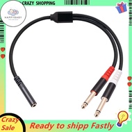 HB 3.5mm to Dual 6.5mm Adapter 3.5mm Audio Aux Cable Double 6.35 1/4 inch Mono to Stereo 1/8 inch 3.