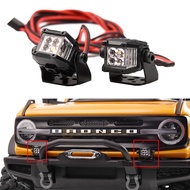 1 Pair Simulation 12mm Square Spotlight Four Lenses for 1/10 RC Crawler Car Traxxas TRX4 Defender AX