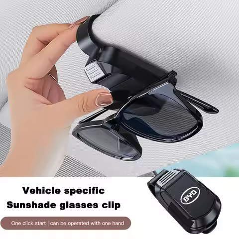 BYD Logo Car Sunglasses Case Holder For BYD Qin Tang U8 F3 E6 Atto3 Yuan Plus Song Max F0 G3 I3 Ea1 