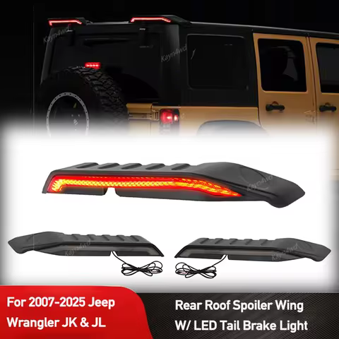 Off Road 4x4 Exterior Accessorise Rear Roof Spoiler Wing With LED Tail Brake Turn Signal Light For 2