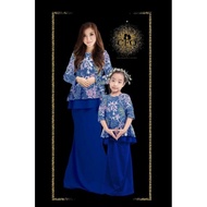 Royal Blue Peplum Baju Raya Sedondon Ibu Dan Anak Kurung Moden