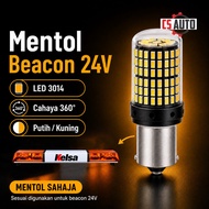 1PC x Kelsa Mentol Beacon 24V LED 3014 360° Lampu Beacon Kuning Putih Bulb Beacon Lori Truck