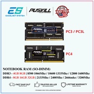 PUSKILL | DDR3 or DDR4 | 4GB/8GB/16GB/32GB | NEW LAPTOP RAM