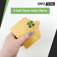Real 4 Leaf Clover Laminated Card (+ gold envelope) Lucky Charm / Thank You Gift