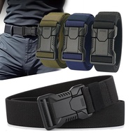 New Quick Release Pluggable Buckle Men Belt Breathable Elastic Outdoors Belts For Men Elastic Pants 