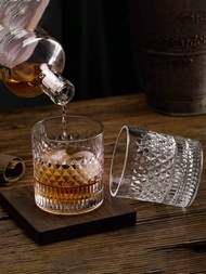 Bộ 4 ly thủy tinh đựng rượu Whisky thịnh hành, ly thủy tinh đựng cocktail thanh lịch, cốc đựng bia c