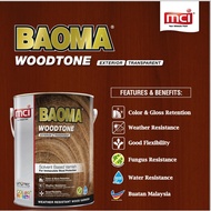 Wood Varnish; MCI BAOMA WOODTONE 1 Liter ; Shellac Wood Stain Syelek Kayu Berkilat Cat Kayu Timber Coating