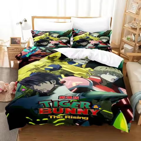 Fashion New 3D Printing Tiger Bunny Bedding Set Cartoon Anime three-piece Set Adult Kid Bedroom Duve