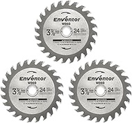 Enventor 3-3/8-inch (85mm) 24T Circular Saw Blade for Mini Circular Saw, 3 PCS Saw Blades
