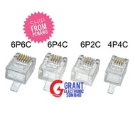 1 x 10 pcs RJ11 Plug Telephone Crystal Plug Connector 4P4C 6P2C 6P4C 6P6C