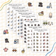 Household chores, car wash, dishwashing, laundry, garbage icon planner stickers|si005,052,053,079,08