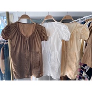 Mollygirl เสื้อครอปแขนสั้นแขนตุ๊กตา คอลใหม่