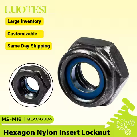 Fine Thread Pitch Hex Nylon Insert Locknut Black SS Nickely M2 M2.5 M3 M4 M5 M6 M8 M12 M14 M16 M18 F
