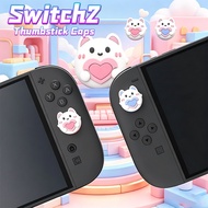 Kawaii White Cat Switch2 Thumbstick Caps 3D Stereo Silicone Analog Cover Fit Switch 2 Joy Con