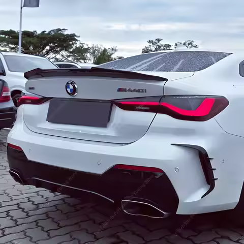 Gloss Black PSM High Kick Rear Spoiler For Bmw G22 G24 G26 i4 420i 430i 430d M440i 2020-2025 Bodykit