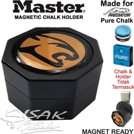 Octagonal Chalk Holder for Predator PURE Chalk - Magnetic Black Cuk Billiard Chalk Tube