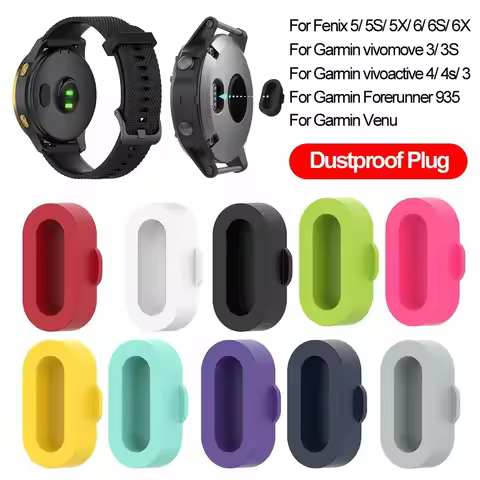 Silicone Dustproof Plug Cover Case for Garmin Vivoactive 3 4 4S Fenix 6 6S 6X 5 5X 5S Forerunner 935