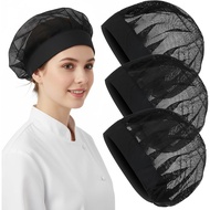 3Pcs Adjustable Chef Hats for Women, Washable Cooking Caps with Hair Nets | 3Pcs breathable mesh che