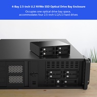 (TOOLFREE) 4-bay 2.5-inch U.2/U.3 PCIe 4.0 64Gbps Optical Drive Bay Hard Drive Enclosure MRA267-U.2/