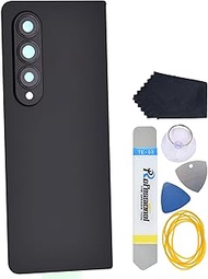 Phantom Black Back Cover with Rear Camera Lens Glass and Camera Bezel for Samsung Galaxy Z Fold4 SM-