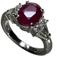 Size 11.5 Burmese Ruby 2.00ct Diamond 0.51ct Pt900 Platinum 7.7g Women's Ring
