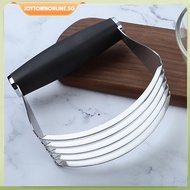 [joytownonline.sg] Stainless Steel Pastry Cutter W/ Sharp Blades Stainless Steel Baking Beater W/ Ha
