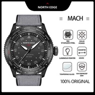 North Edge Mach Solar-powered Watch Men's Stainless Steel Waterproof 46mm Military Outdoor Sports Lu
