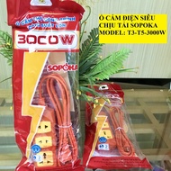 Sopoka Heat Resistant Ceramic Core Electrical Socket, Large Capacity, Super Load Capacity 3000W, Cor