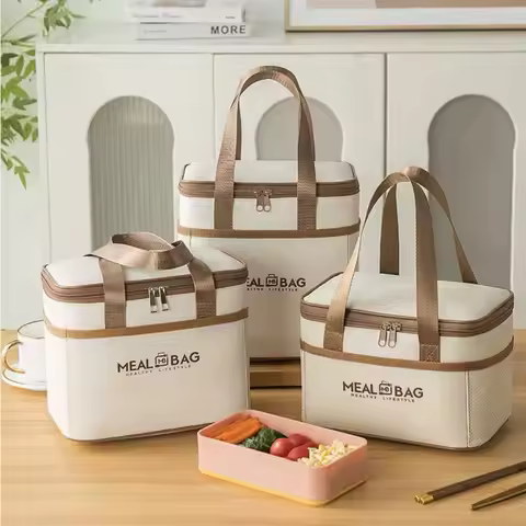 Portable lunch bag food insulated box Waterproof shoulder strap insulated box, hand-held lunch box b
