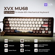 XVX MU68 FujiWave Theme Mechanical Keyboard Mountain Seclusion Wooden Case 75% RGB Multi-Mode Hot-Sw