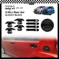 Perodua Myvi 2012 - 2017 BLACK Door Handle Bowl Fuel Cap Cover Accessories Bodykit Lagi Best Icon 20