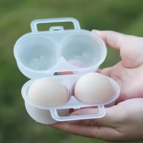Two Compartment Outdoor Portable Egg Box Shockproof Drop Resistant Transparent Egg Holder Anti Crush