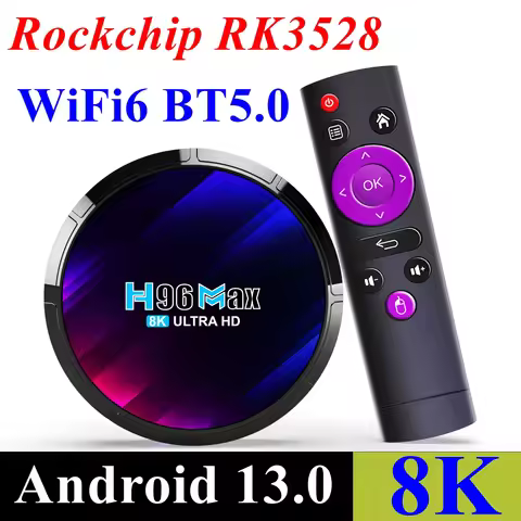 Android 13.0 TV Box H96 Max RK3528 Quad Core 2G/16G 4G/32G 64G 2.4G 5G Dual WIFI 6 H.265 8K UHD Yout