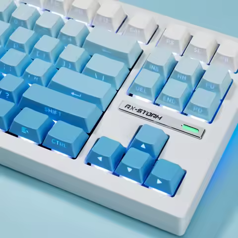 Polar Day Cherry PBT Double Shot Side Print Shine Through Backlit keycaps For MX Mechanical Keyboard