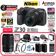 NIKON Z30 Mirrorless Camera NIKKOR Z DX Vlog16-50mm / 50-250mm /BUNDLE 2 YEAR NIKON MALAYSIA WARRANT