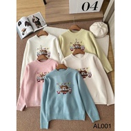 Hamburger embroidered sweater AL001 B2MUM